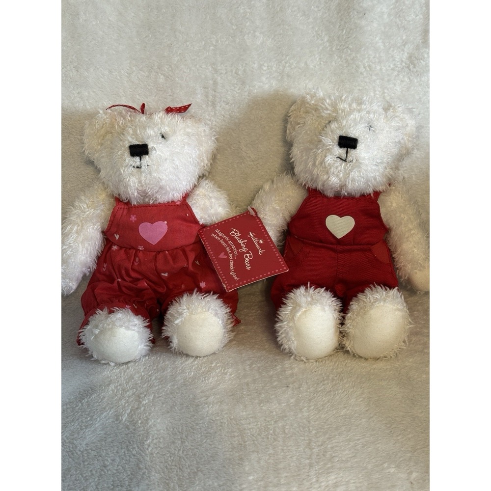 Vintage 2004 Hallmark Kissing Bears Plush Magnetic Love‎ Valentine's Day Plush